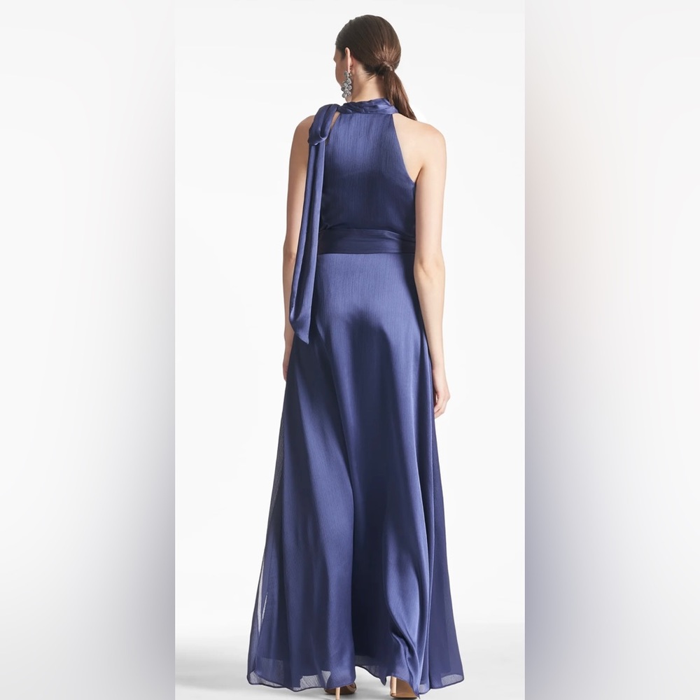 NWT Sachin + Babi Kayla Full-Length Satin Gown in Deep Cobalt, size 2 - Picture 3 of 12